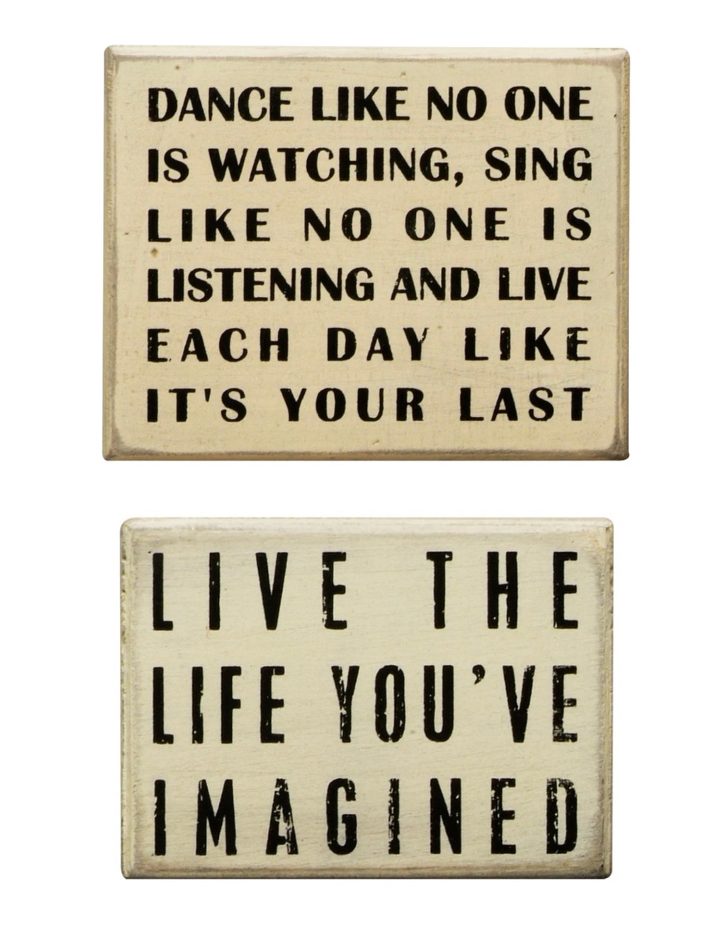 2 Inspirational Wooden Block Signs